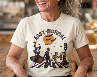 Abby-Normal Halloween characters T-Shirt | spooky crossing design