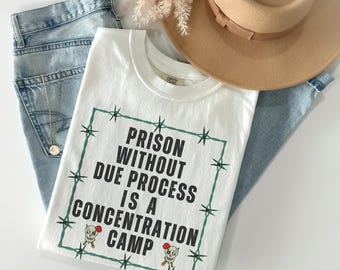 ICE-protestshirt: gevangenis zonder proces is een concentratiekamp