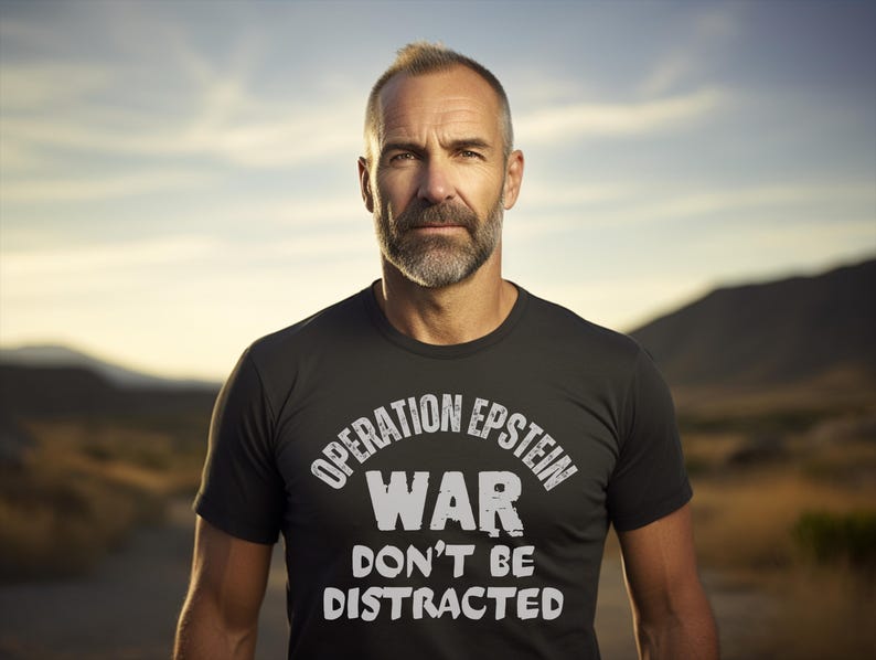 Anti War with Iran Operation Epstein Don't be Distracted. This garment speaks with conviction. A heavyweight, garment-dyed tee printed with a bold, protest-forward message that draws attention without shouting. The soft, broken-in hand of garment dyeing and the relaxed fit make it comfortable for long days at rallies, vigils, or standing on the street holding a sign. Worn by someone who wants their stance to be seen and felt, it layers easily under a jacket or stands alone as a statement piece.