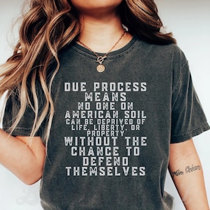 Vintage Distressed Due Prozess Einwanderungsrechte Unisex T-Shirt, Freiheit, Anti-Autoritär T-Shirt, Demonstrant Top, Politische Erklärung