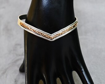 Keith James Navajo manchet 14k goud- en sterlingzilver manchetarmband 11,5 gram 6 3/4"pasvorm met opening - geweldig ontwerp