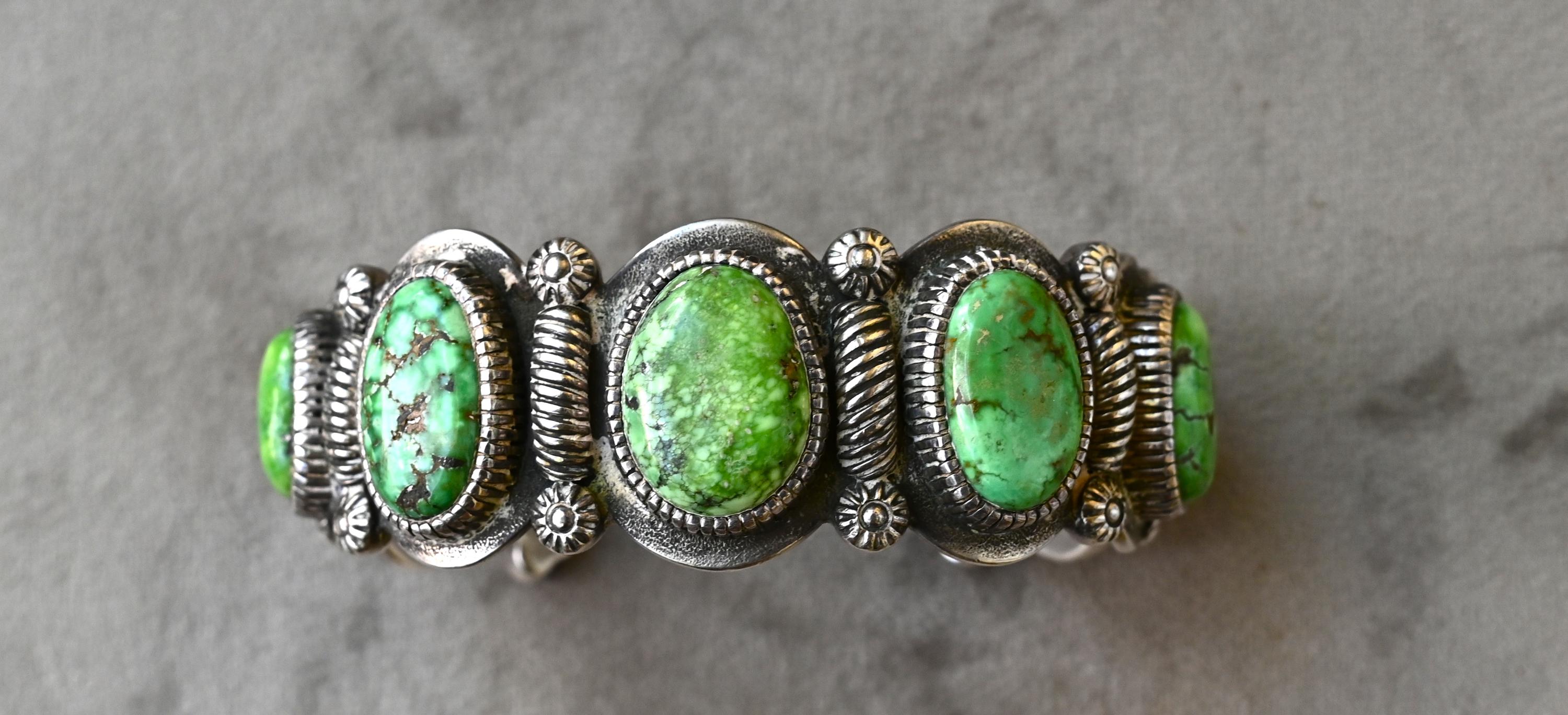 Large Men's Navajo (rare) CARICO LAKE Turquoise & Sterling