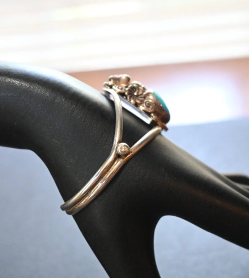 Navajo fannie Platero Sterling Silver Cuff Bracelet W/ Red Coral