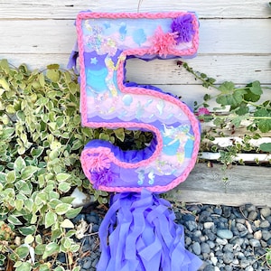 Meerjungfrau Zahl Piñata unter dem Meeresparty Meerjungfraugeburtstag (verfügbare Zahlen 1-9)