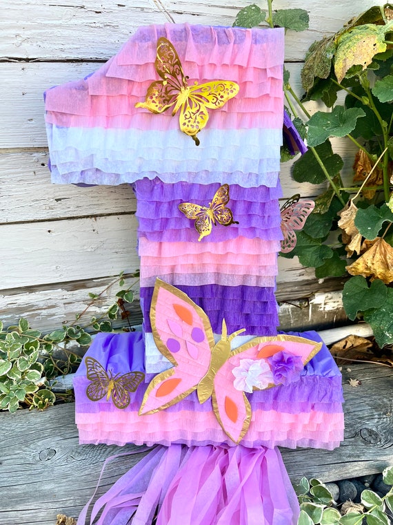 OH YEAH - Piñata Anniversaire Papillon + Guirlande Florale 3m - Kit Fête Enfant Piñata Grande Fête Enfants Avec Guirlande