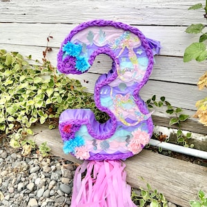Mermaid Number Piñata Under The Sea Mermaid theme (available numbers 1-9)