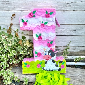 Cow Number  Piñata Farm Theme Animals Party (Numbers available 1-9)