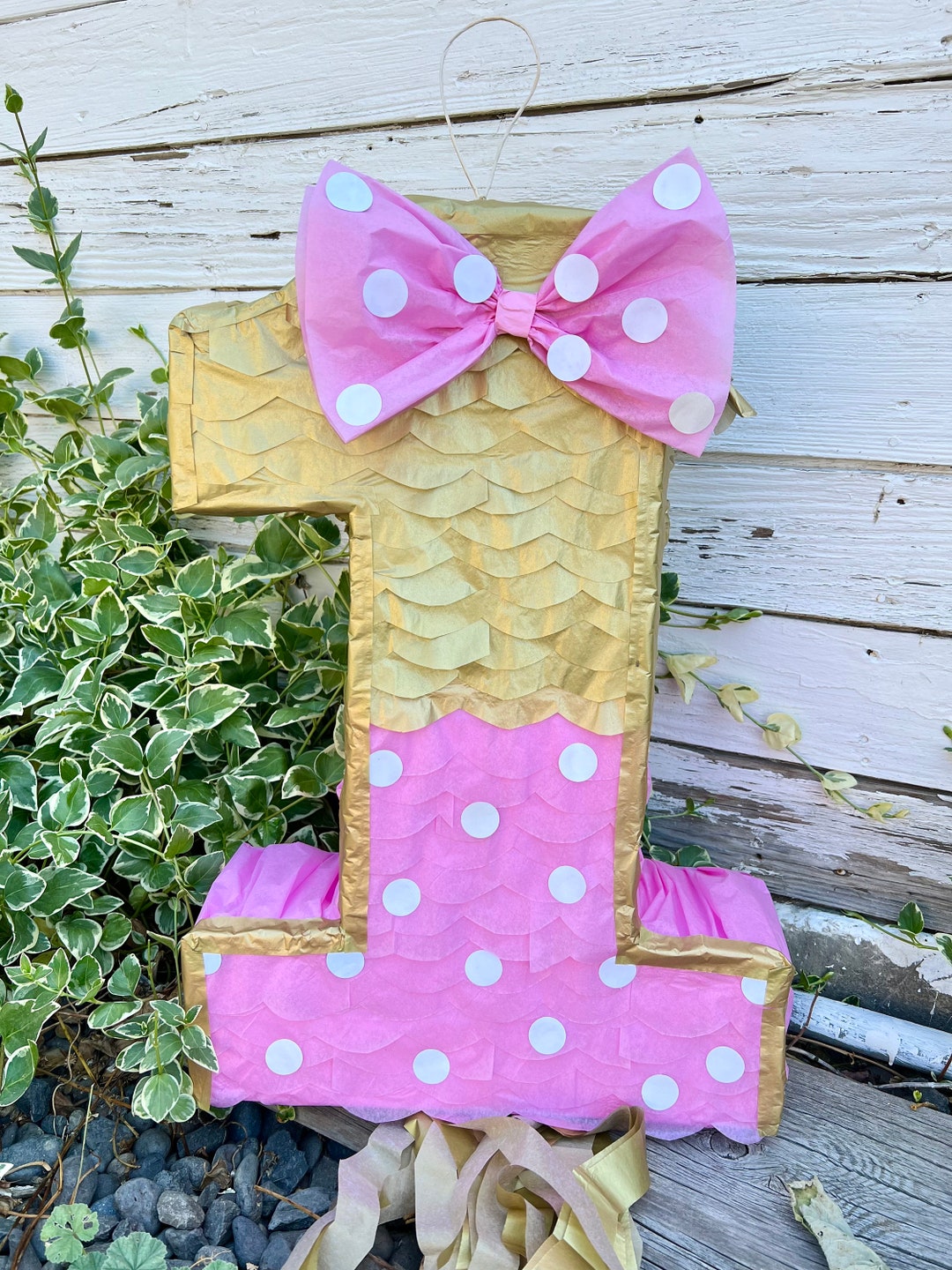 Pink and Gold Number Piñata Girl Party Decoration (available Numbers 1 ...