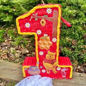 Bear number piñata animals birthday party decor (available numbers 1-9)