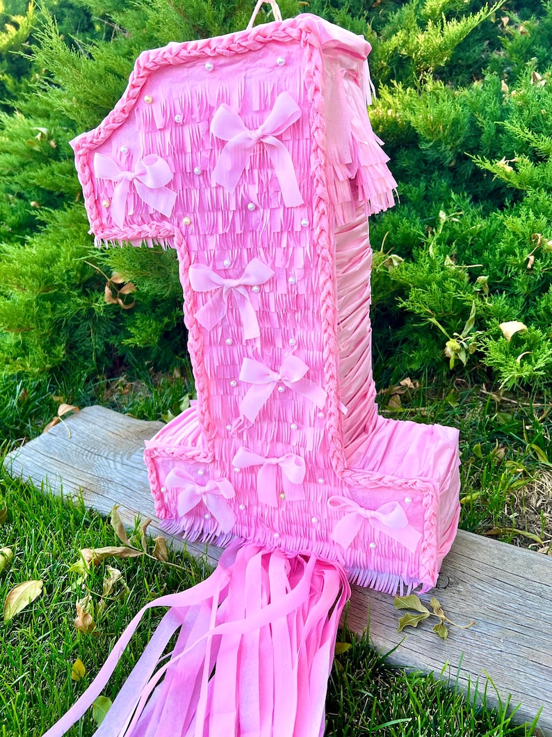 Personalized Bow Number Piñata – Pull String or Traditional – Custom ...