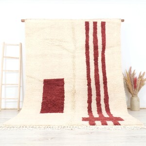 Contemporary Beni Ourain Rug 6x10 FT: Authentic Moroccan Berber Wool Rug