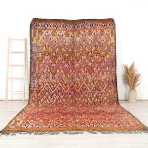 Moroccan rugs  - Vintage Moroccan Rug 6x10 Handwoven Boho Decor
