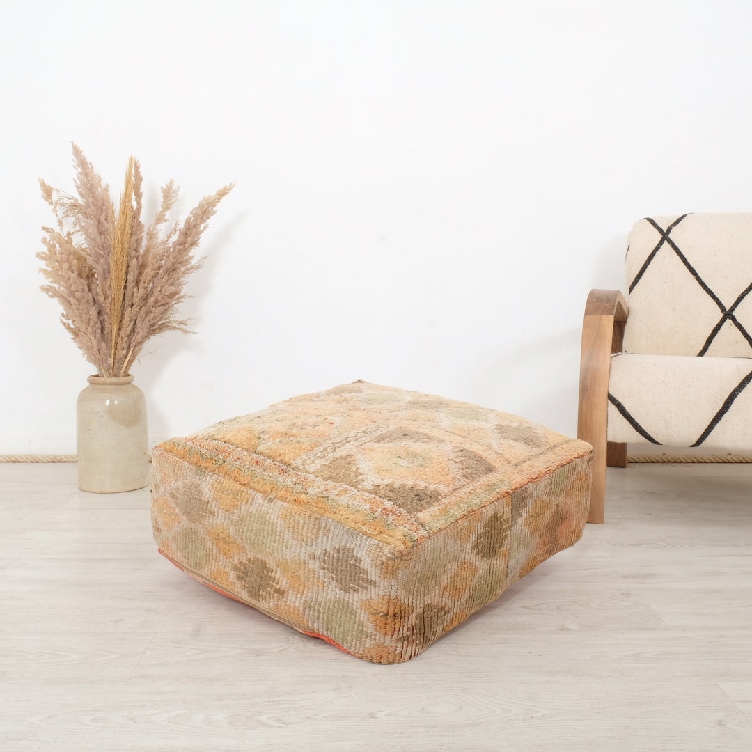 Moroccan Kilim Pouf Moroccan Floor Cushion Vintage Moroccan Etsy — free download