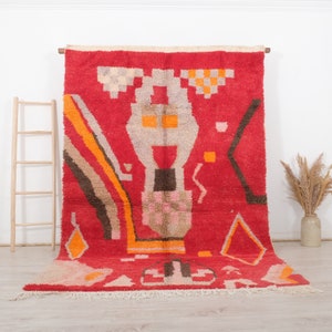 Moroccan Rug, Authentic Boujaad Rug 6x9 FT