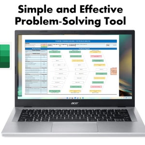 Comprehensive Problem-Solving Tool | Fishbone Diagram and 5-Why Analysis | Action list | Excel Digital Download