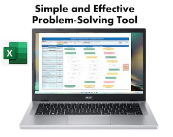 Comprehensive Problem-Solving Tool | Fishbone Diagram and 5-Why Analysis | Action list | Excel Digital Download