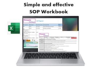 Excel SOP Template and Register for SOPs | SOP Workbook with Index | Example and Instructions Included
