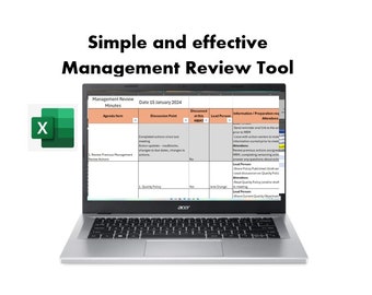 Meeting  Minutes and Actions Template in Excel | Meeting Record | Management Review Meeting Tracker