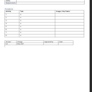 SOP template in Word with Example, Standard Operating Procedure Template