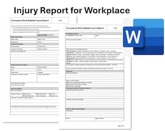 Modulo di segnalazione di infortunio sul lavoro / Segnalazione di incidente e indagine / Download digitale Word
