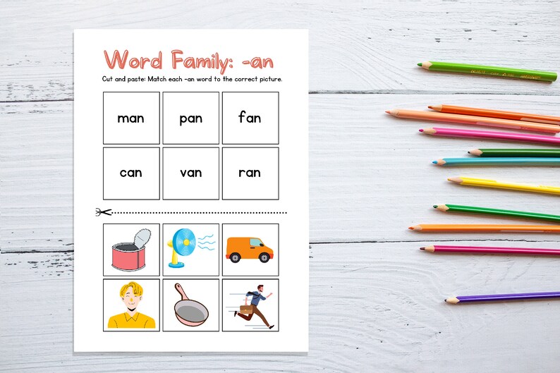 CVC Short A Words Practice Bundle, Cut and Paste Activity for ...