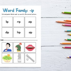 CVC Short I Words Practice, Cut and Paste Activity for Kindergarten and Grade 1, Instant Download, Printable, Educational Worksheet