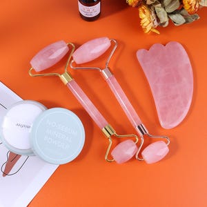 Personalized Rose Quartz Gua Sha Plate: Crystal Face Massage Tool