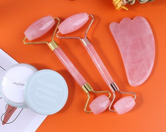 Personalized Rose Quartz Gua Sha Plate: Crystal Face Massage Tool
