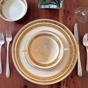 Antique Burgess & Leigh Zenith China Set for 2 | Shabby Chic Vintage Dinnerware | Art Deco Table Setting | Circa 1906 | Cottagecore