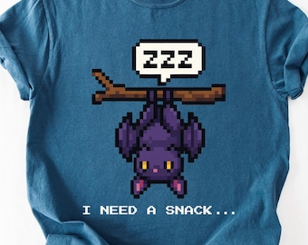 Pixelated Indie Game I Need A Snack Shirt, Farming Game Shirt, Pixel Art Gamer Gift, Cozy Gaming Tee