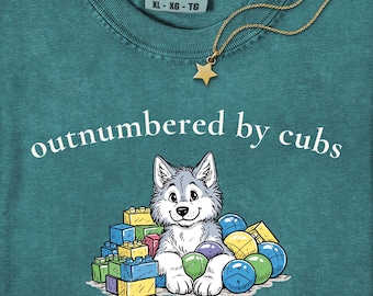 Outnumbered By Cubs Shirt, Wolf Mom Shirt, Mom of Multiple Kids Tee, Cute Mama Wolf Shirt, Comfort Colors Mom Gift