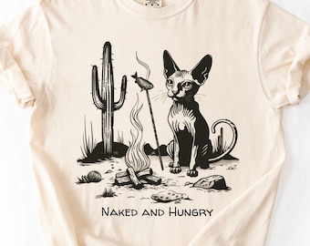 Koszulka dla kota sfinksa Comfort Colors® C1717 | Koszulka dla miłośnika kotów | Koszulka dla kota rasy sfinksa | Prezent dla właściciela kota sfinksa