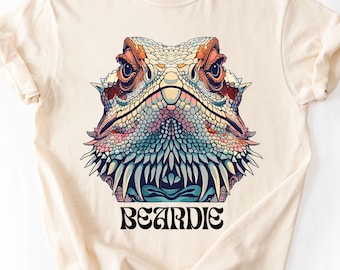 Camiseta de dragón barbudo / Camiseta de lagarto colorido / Camiseta con gráfico de dragón barbudo / Regalo para amantes de los reptiles / Camiseta unisex de colores cómodos