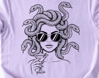 T-shirt Medusa Martini: mythologisch shirt met godin van slangenhaar