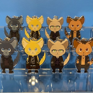 CosChins — FFXV (Series 1) 3” Double-Sided Acrylic Epoxy Keychains: Noctis / Prompto / Ignis / Gladiolus [Cosplay Chinchillas]
