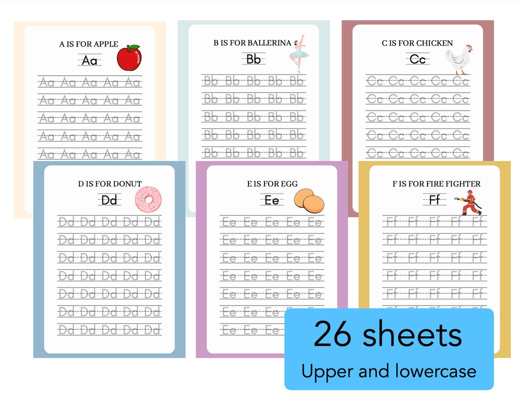 Script Abc's Practis Sheet Handwriting Practice: Abc's Worksheets - Fun & Colorful Tracing Sheets ...