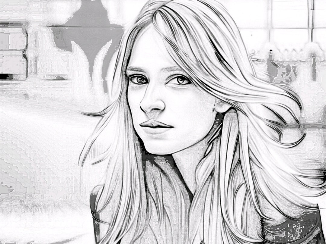 Pencil Sketch From Photo of a Girl Custom Portrait Charcoal Etsy