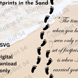Footprints in the Sand. Five Xtool XCS, Lightburn, and SVG files included. Digital download only.