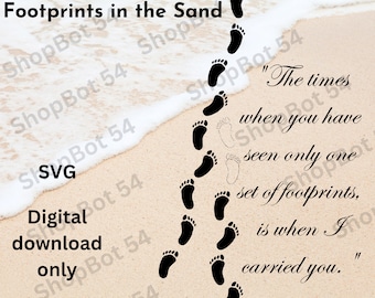 Footprints in the Sand. Five Xtool XCS, Lightburn, and SVG files included. Digital download only for laser engraving.