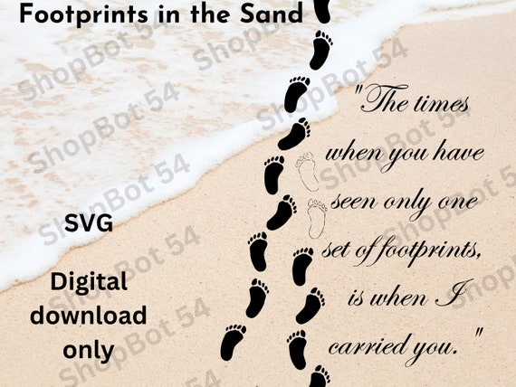 Footprints in the Sand. Five Xtool XCS, Lightburn, and SVG Files