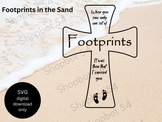 Footprints in the Sand. Five Xtool XCS, Lightburn, and SVG Files