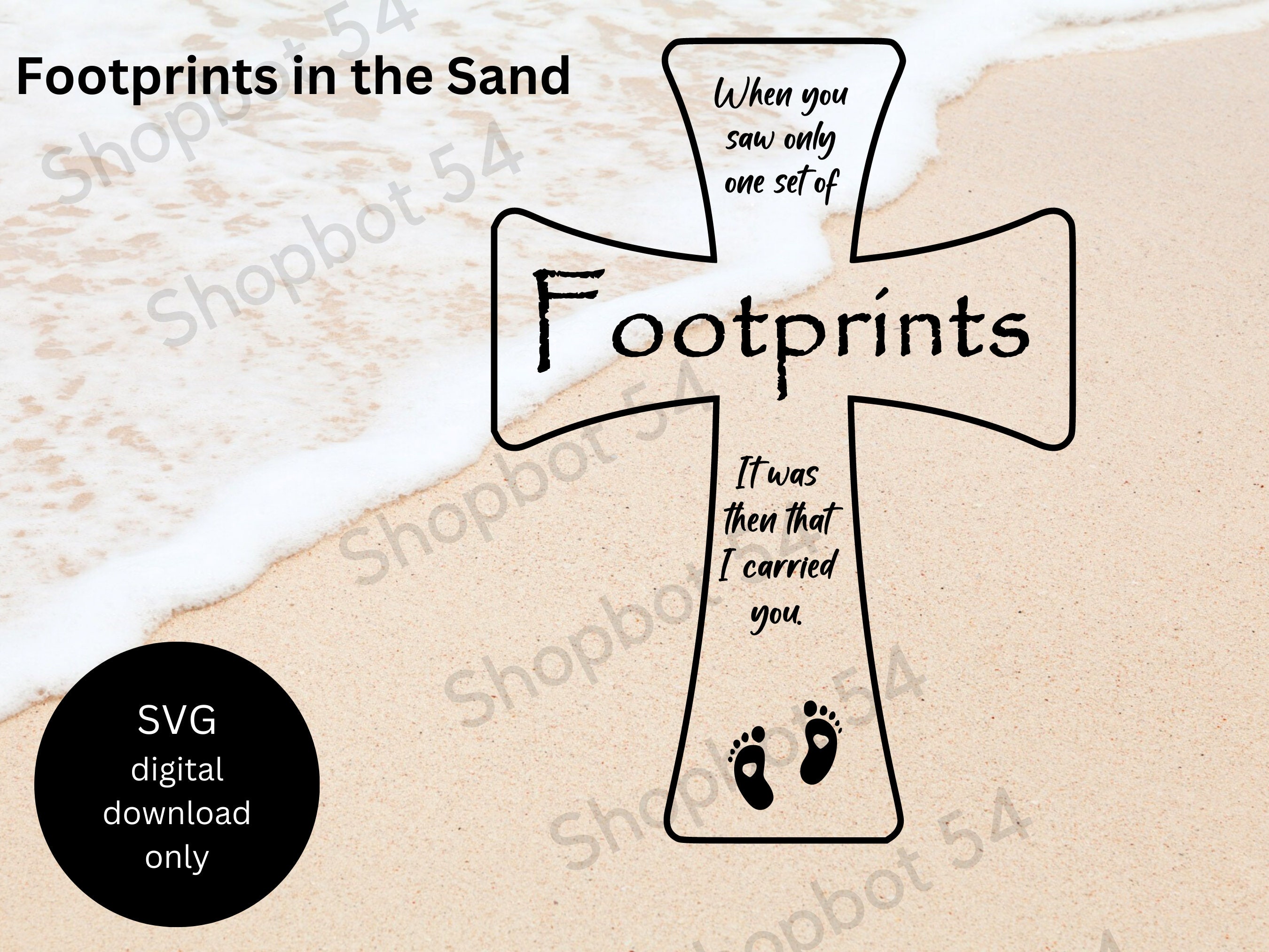 Footprints in the Sand Five Xtool - Il Fullxfull.5156962615 M2te 