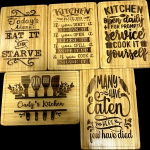 Funny Kitchen cutting board sayings. SVG, Xtool xcs, and Lightburn format files. Digital download only.