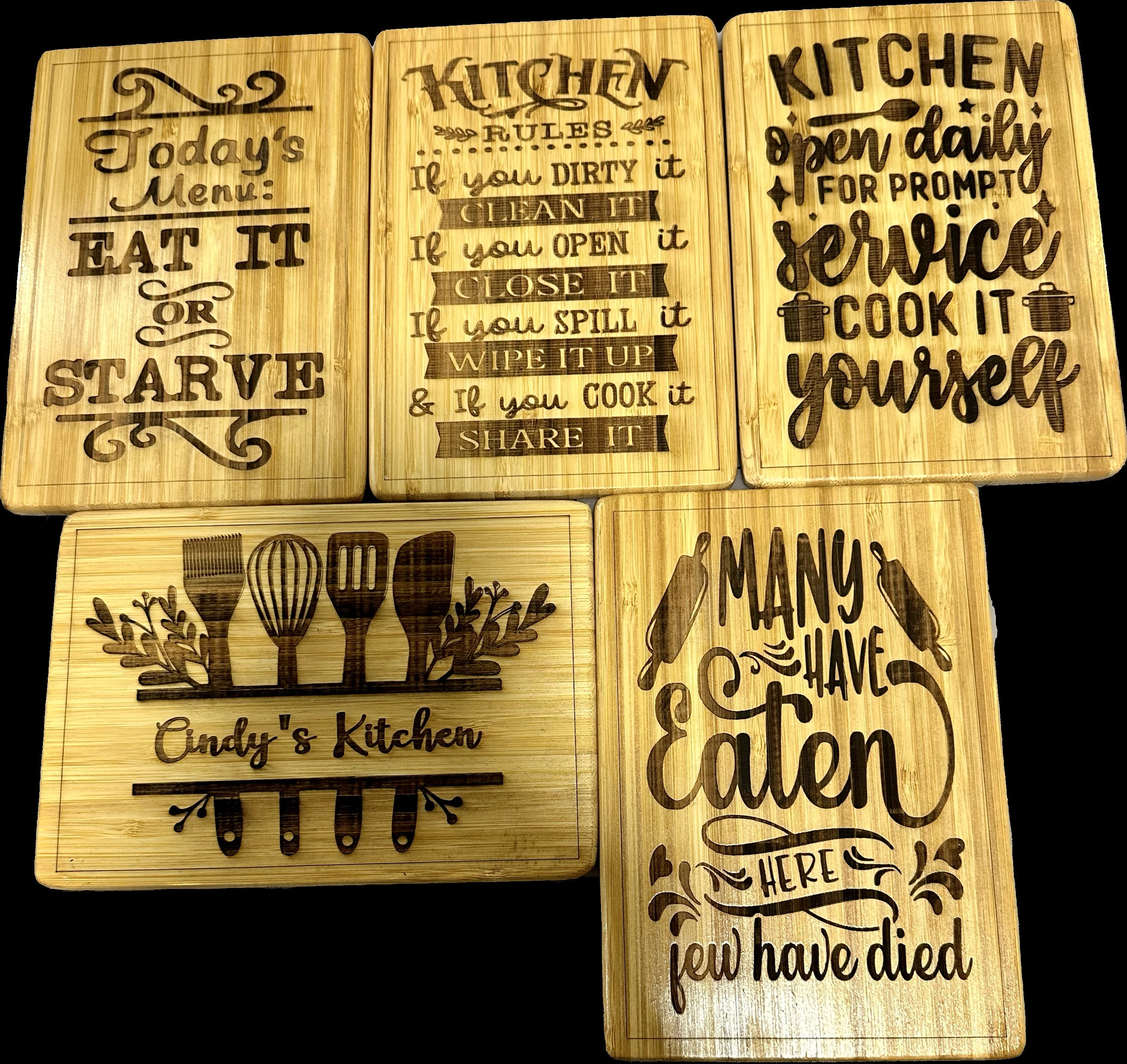 Funny Kitchen Cutting Board Sayings. SVG, Xtool Xcs, and Lightburn
