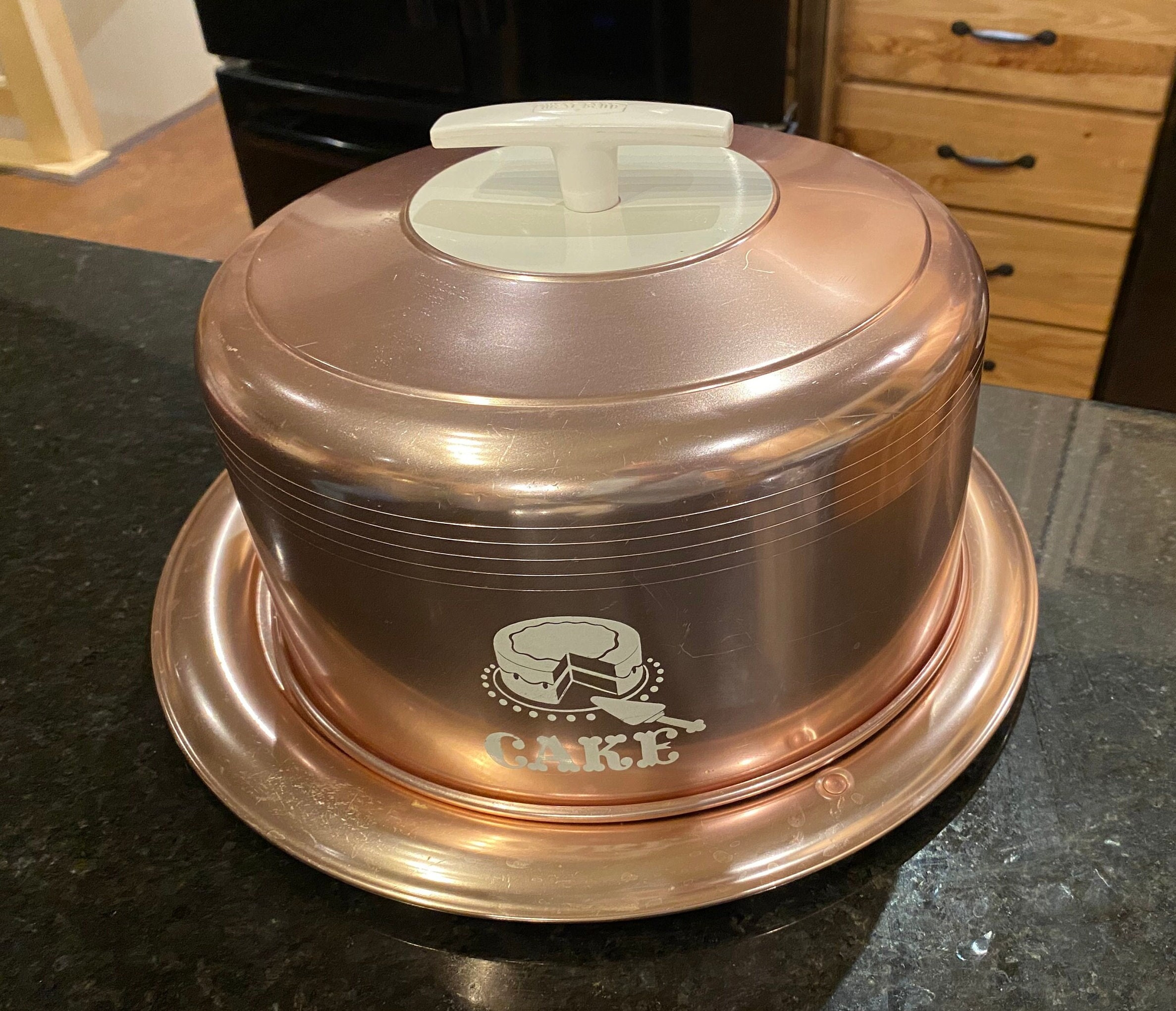 Vintage West Bend Square Aluminum Cakew/ Lid Pan Keeper Carrier