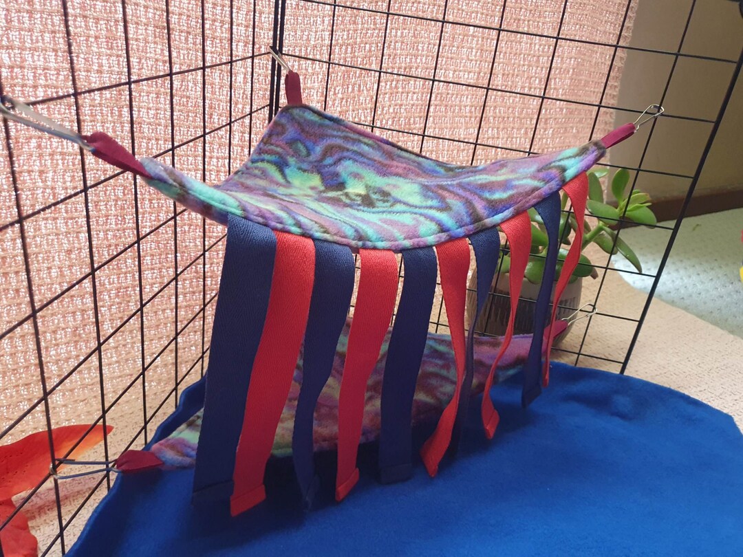 Handmade Corner Triangle Hammocks for Guinea Pigs With Clips and
