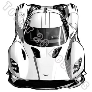 Aston Martin Valkyrie PNG Set of 8 Retro Minimalist Vintage Car ...