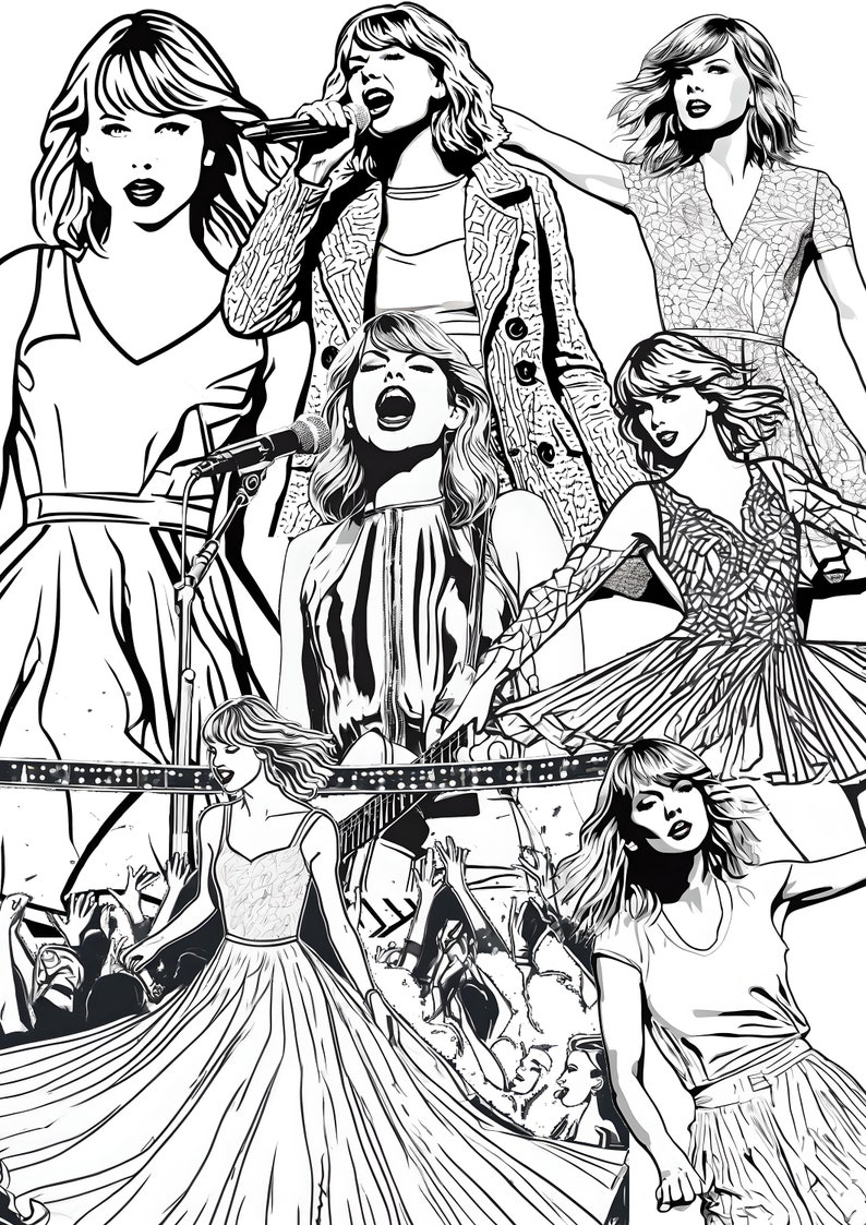 Taylor Swift Coloring Book Taylor Swift Lover Coloring Pages Coloring ...