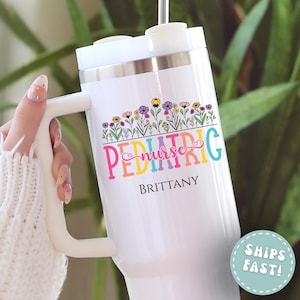 Pediatric Nurse 40oz Tumbler Personalized,Custom Gift For Graduate Nurse,Personalized RN  Tumbler,Tumbler Nursing Mug,Nurse Tumbler Gift