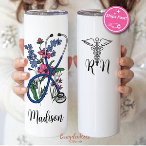 Personalized Nurse Gifts Tumbler-Custom Nurse Tumbler For Registered Nurse Graduation Gift-Personalized  Nurse Appreciation Gift Travel Cup